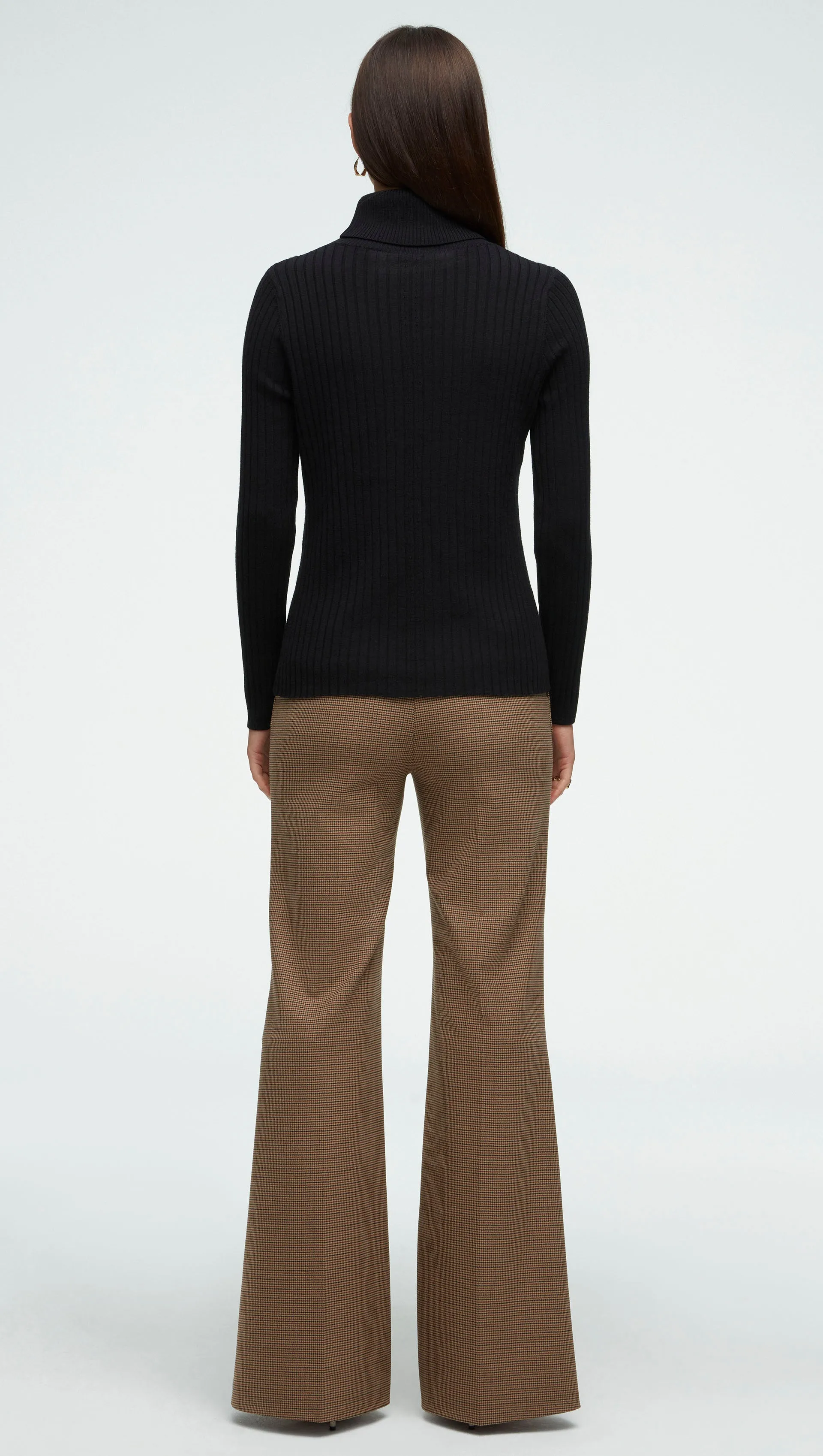 Ribbed Turtleneck in Merino Wool | Black
