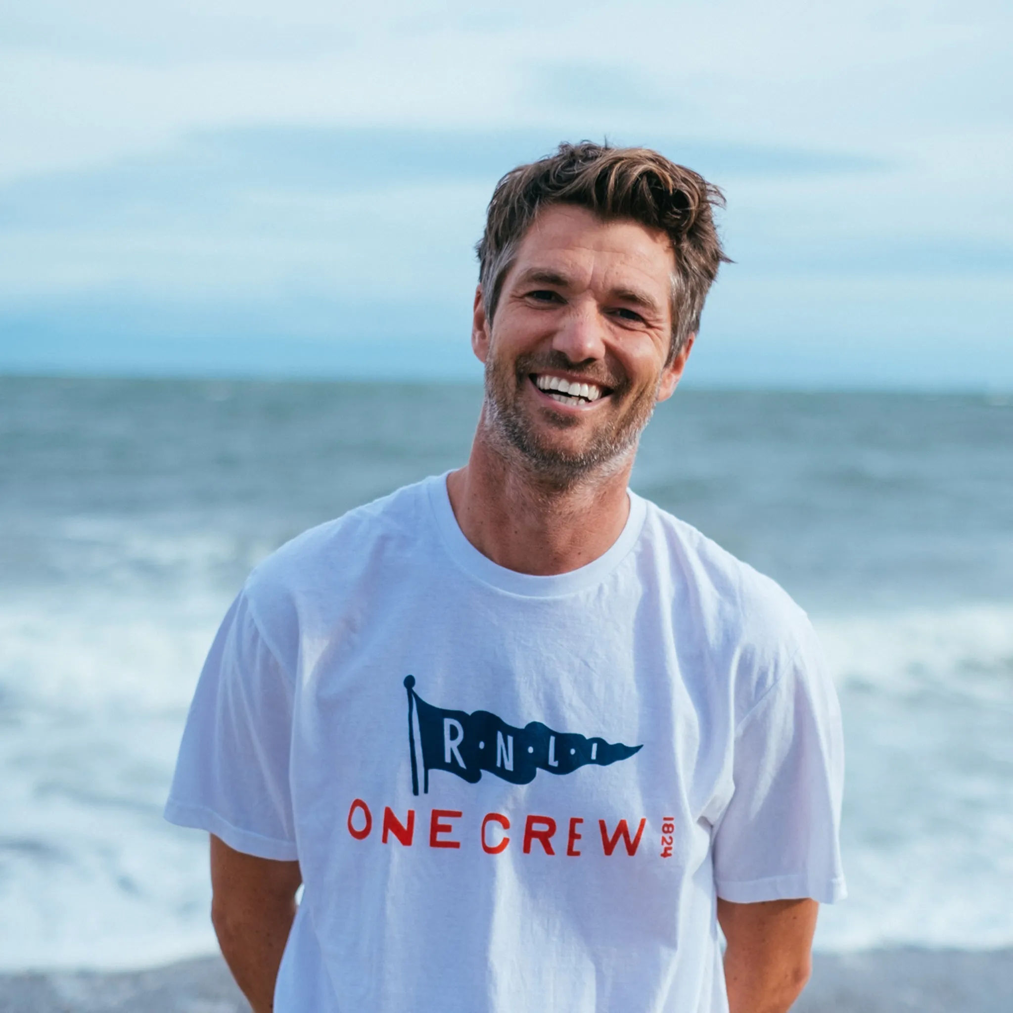 RNLI One Crew Flag Unisex T-shirt, White