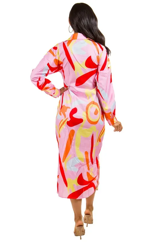 SEXY SHIRT STYLE LONG MAXI DRESS