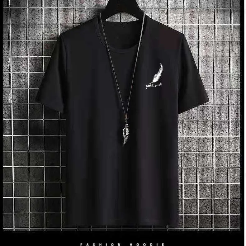 Short Sleeve T-Shirt Matching Slim Look Trendy Half Sleeved Tops T-Shirt