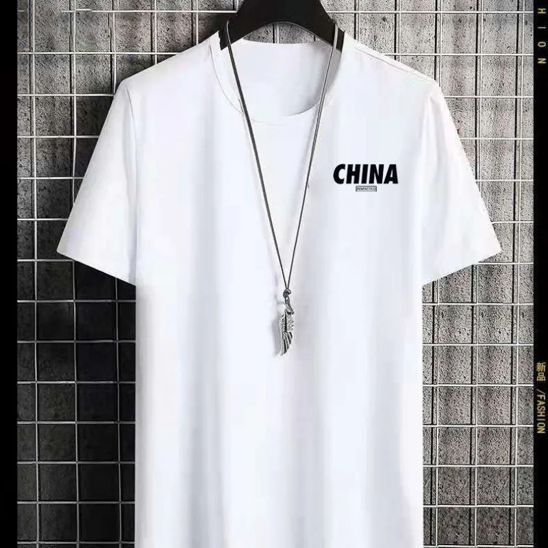 Short Sleeve T-Shirt Matching Slim Look Trendy Half Sleeved Tops T-Shirt