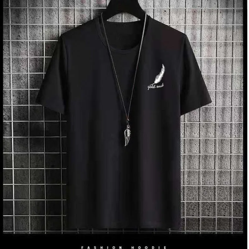 Short Sleeve T-Shirt Matching Slim Look Trendy Half Sleeved Tops T-Shirt