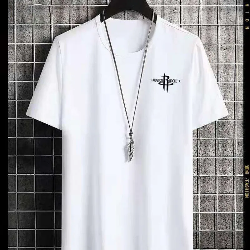 Short Sleeve T-Shirt Matching Slim Look Trendy Half Sleeved Tops T-Shirt