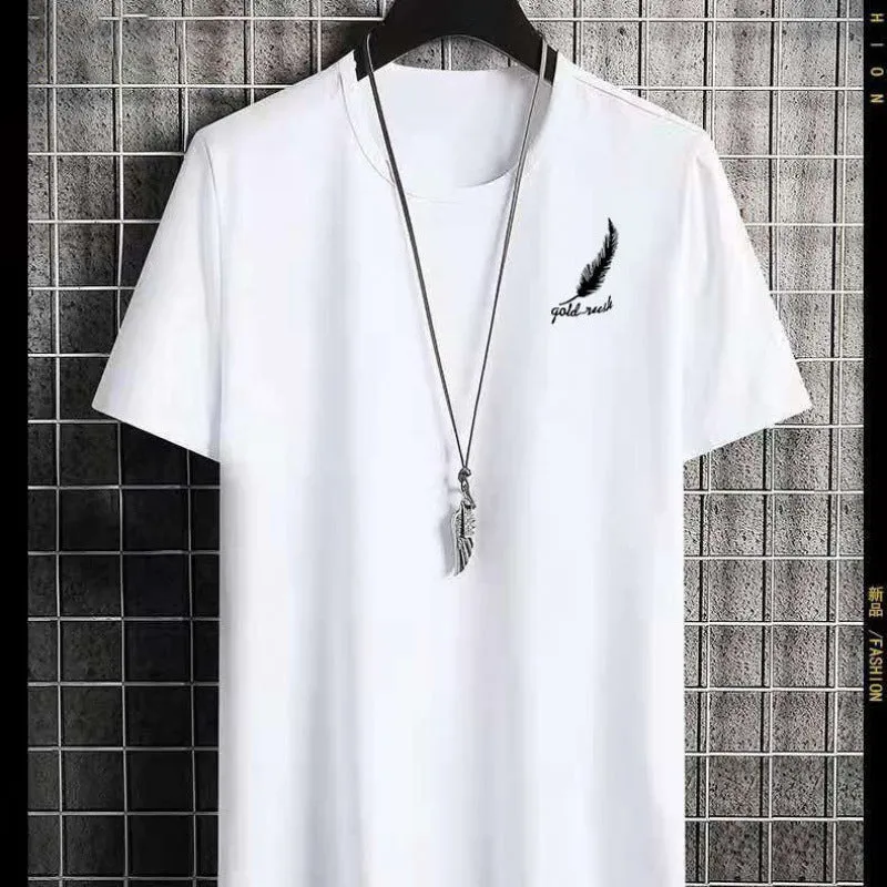 Short Sleeve T-Shirt Matching Slim Look Trendy Half Sleeved Tops T-Shirt