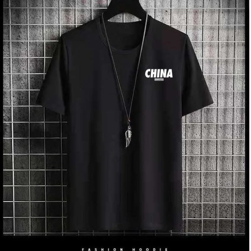 Short Sleeve T-Shirt Matching Slim Look Trendy Half Sleeved Tops T-Shirt