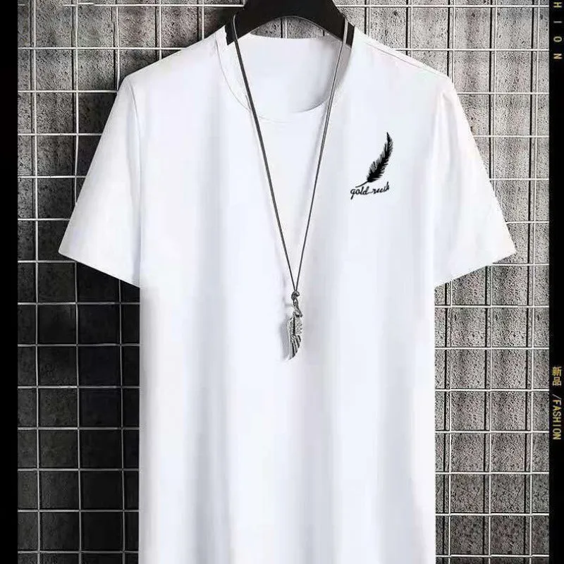 Short Sleeve T-Shirt Matching Slim Look Trendy Half Sleeved Tops T-Shirt