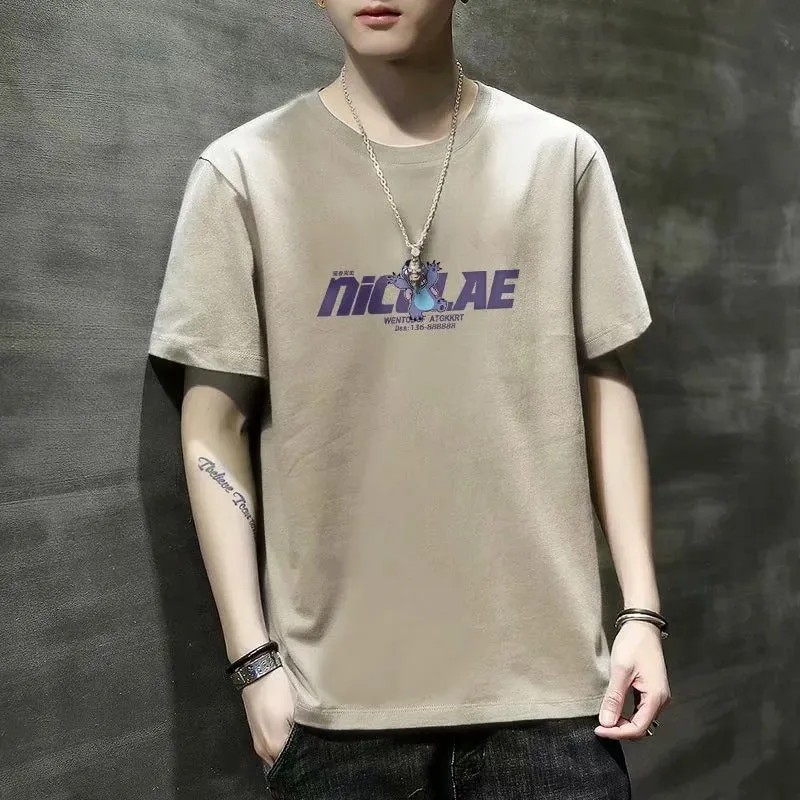 Short Sleeve T-Shirt Summer Trendy Student Tops Half Sleeved Teens Matching T-Shirt