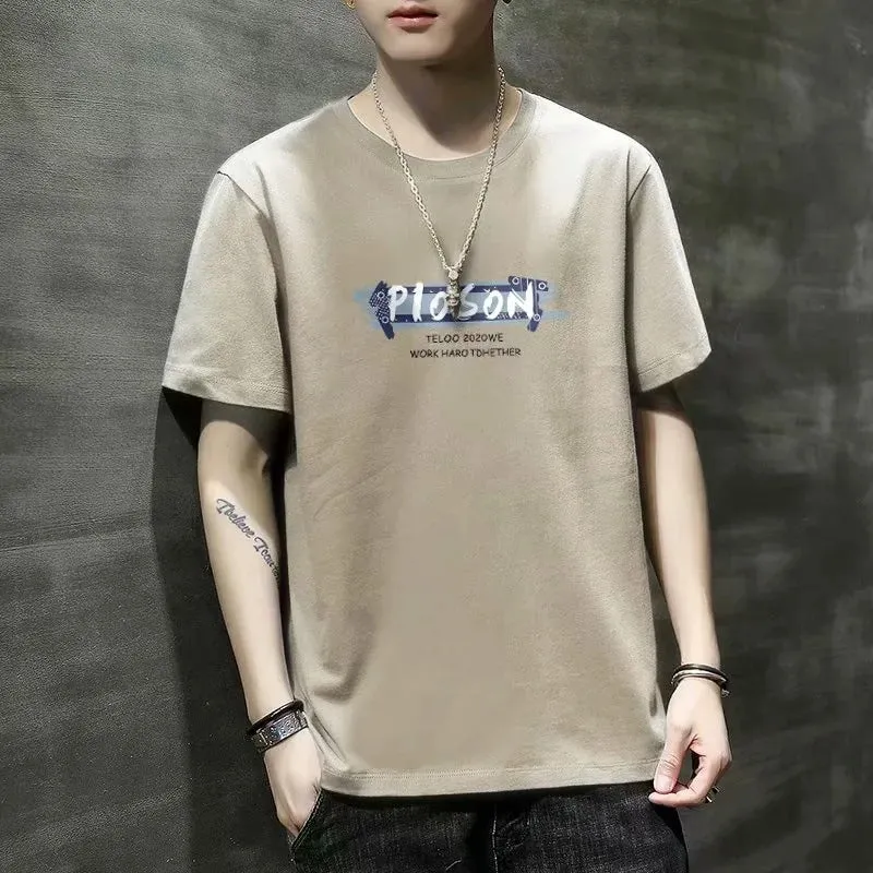 Short Sleeve T-Shirt Summer Trendy Student Tops Half Sleeved Teens Matching T-Shirt