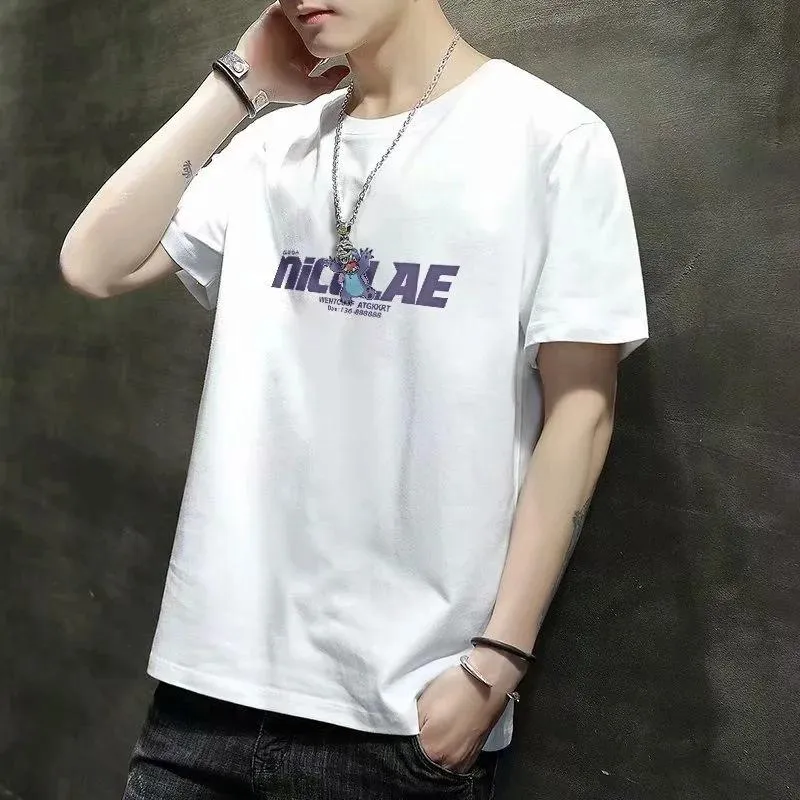 Short Sleeve T-Shirt Summer Trendy Student Tops Half Sleeved Teens Matching T-Shirt