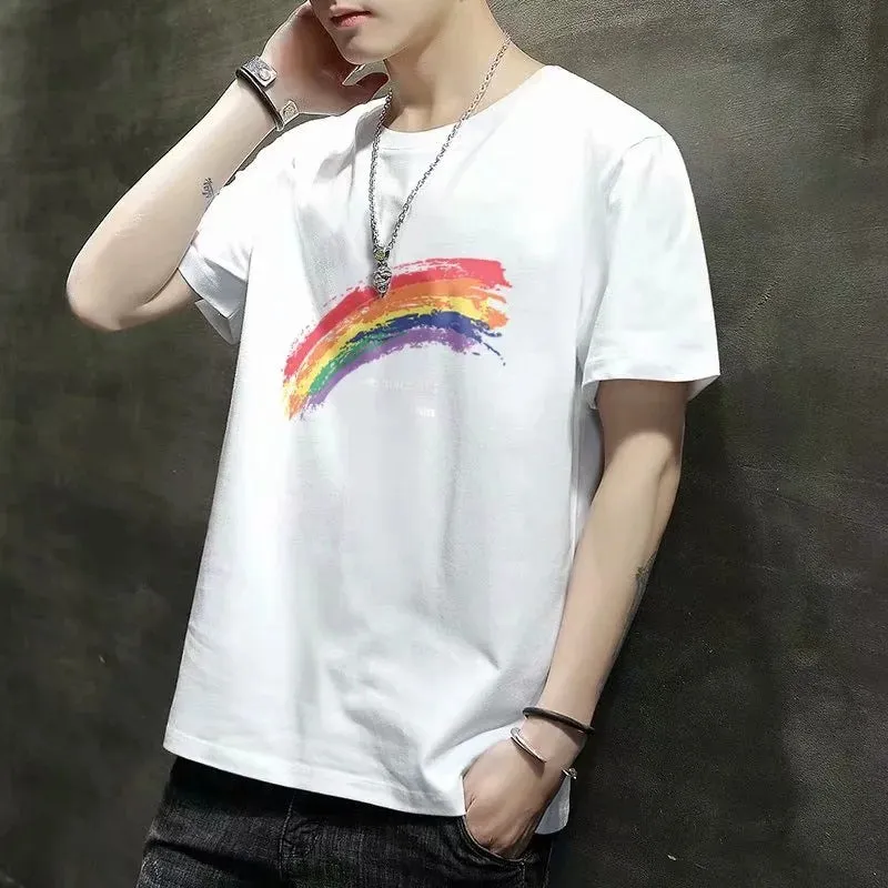 Short Sleeve T-Shirt Summer Trendy Student Tops Half Sleeved Teens Matching T-Shirt