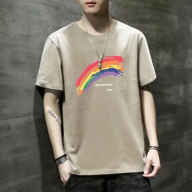 Short Sleeve T-Shirt Summer Trendy Student Tops Half Sleeved Teens Matching T-Shirt