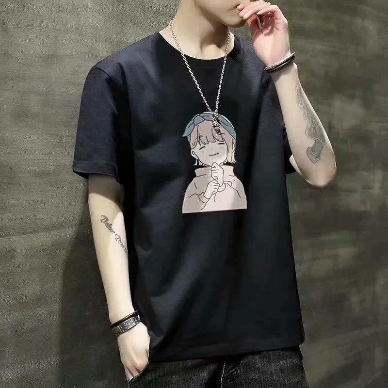 Short Sleeve T-Shirt Summer Trendy Student Tops Half Sleeved Teens Matching T-Shirt