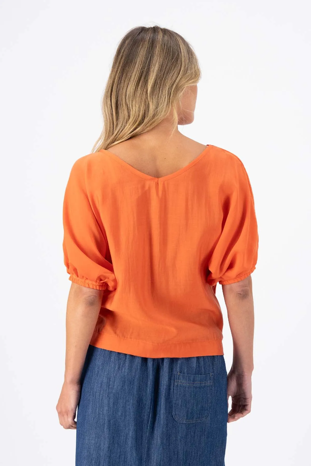 Skyscraper Camisa Orange in Fine Tencel