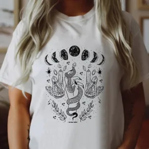 Snake Moon Phase Crystal T-Shirt