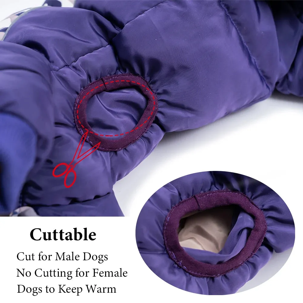 SnowPuff™ Waterproof Dog Coat - Fully-Closed Belly Winter Snowsuit