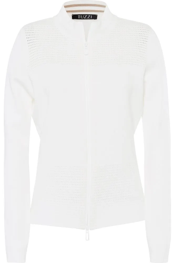 SS25 Tuzzi Ecru Zip Cardigan