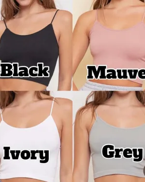 Stretchy Ribbed Single Strap Bralettes/Crop Tank