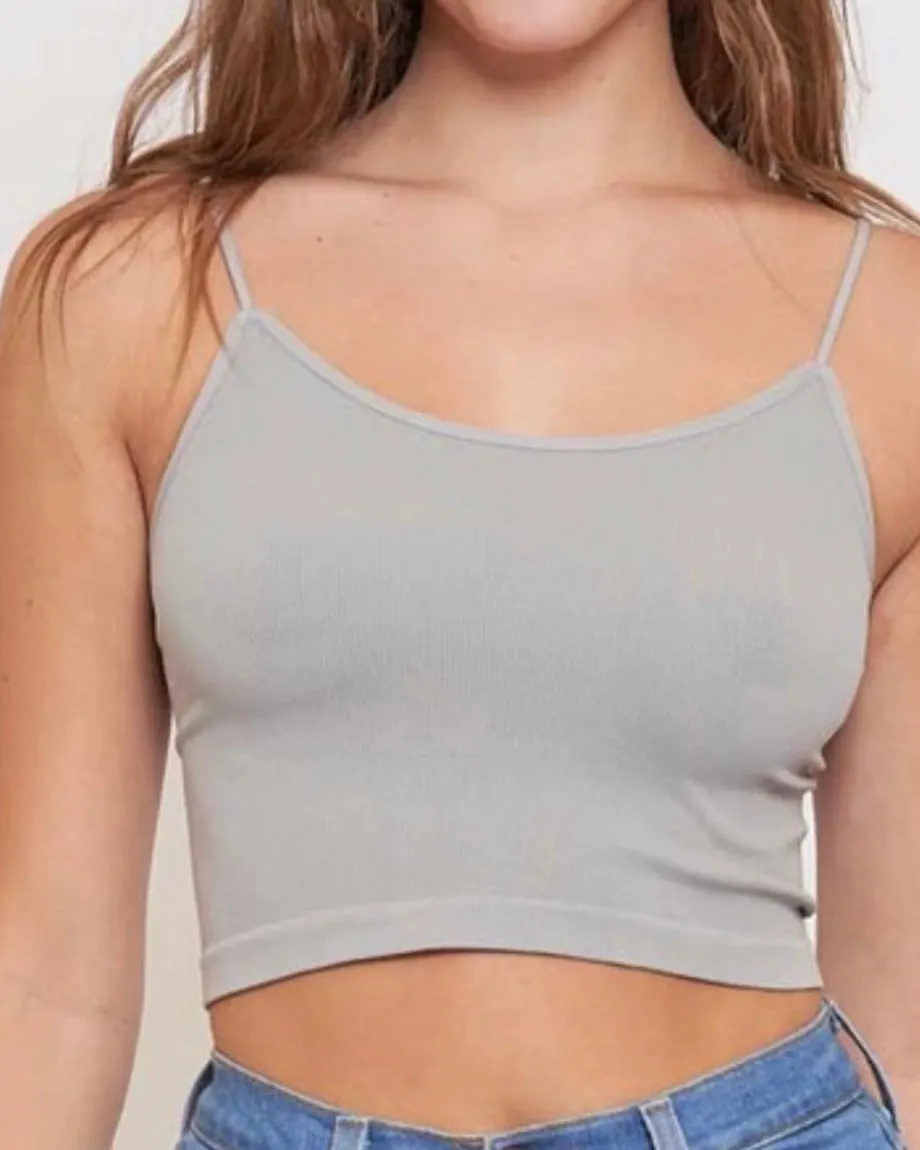 Stretchy Ribbed Single Strap Bralettes/Crop Tank