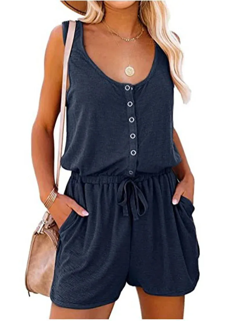 Stylish Sleeveless Wide Jumpsuit for Summer
