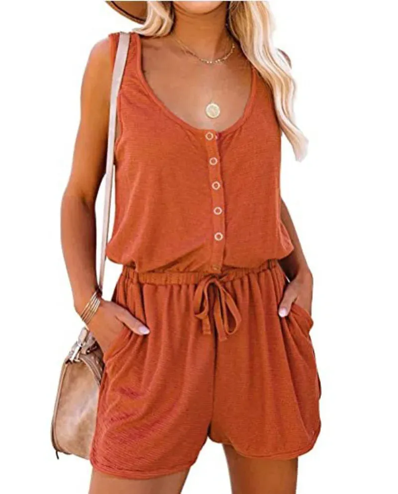 Stylish Sleeveless Wide Jumpsuit for Summer
