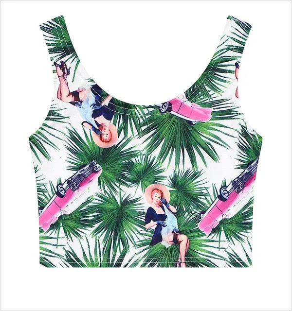 Summer Popsicle Print Crop Top Harajuku Shirt