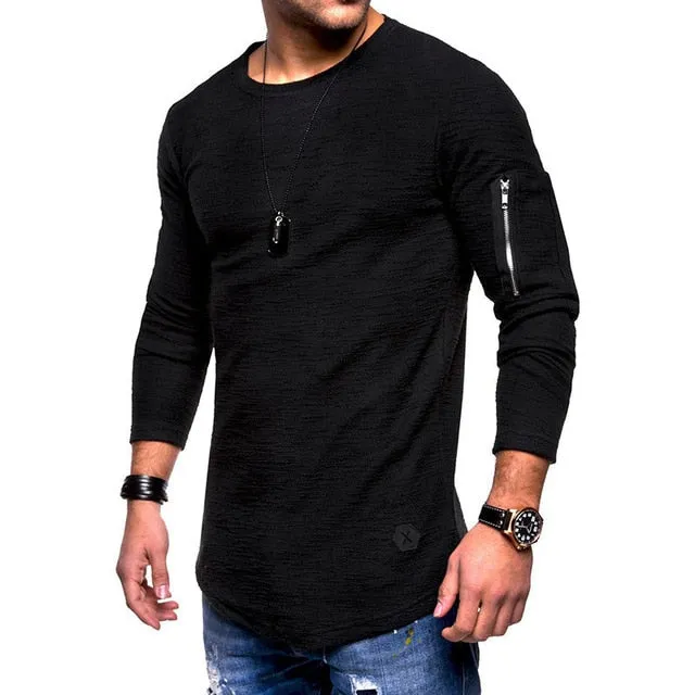 T-shirt men's spring and summer long-sleeved cotton