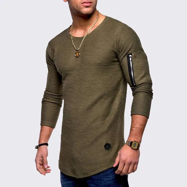T-shirt men's spring and summer long-sleeved cotton