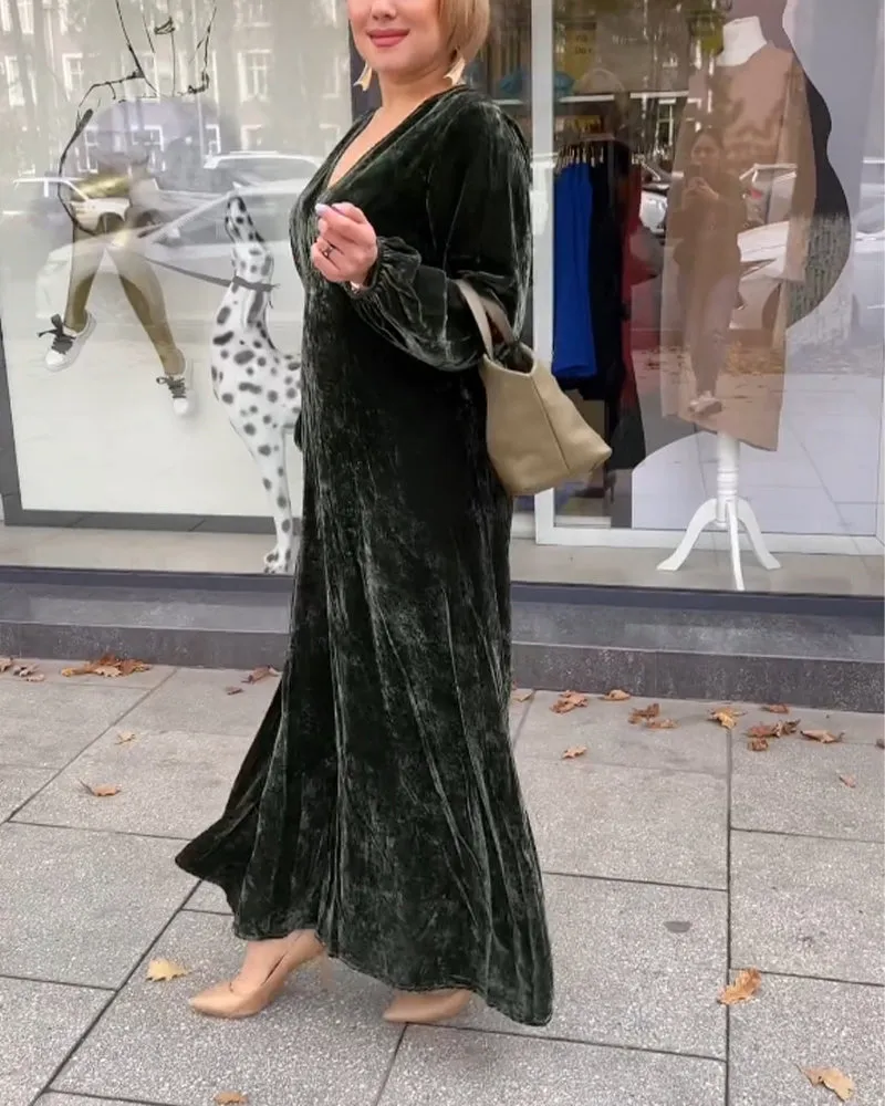 TastyHottie - V neck patchwork Long Sleeve dress