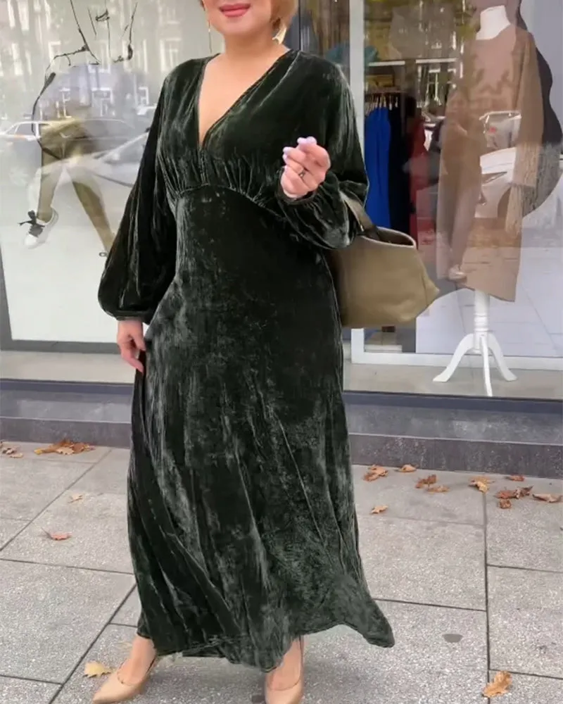 TastyHottie - V neck patchwork Long Sleeve dress