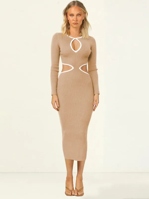 TastyHottie - Women鈥檚 With A Front Cutout Sides Waist Cutout Midi Dress