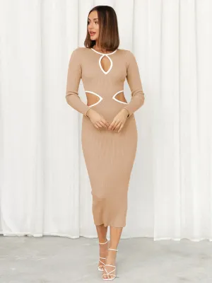 TastyHottie - Women鈥檚 With A Front Cutout Sides Waist Cutout Midi Dress