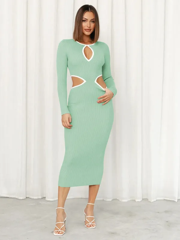 TastyHottie - Women鈥檚 With A Front Cutout Sides Waist Cutout Midi Dress