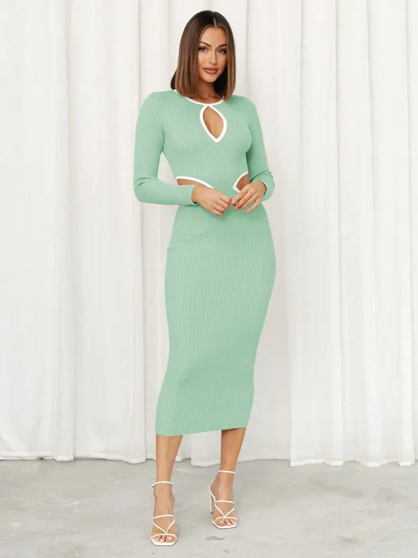 TastyHottie - Women鈥檚 With A Front Cutout Sides Waist Cutout Midi Dress
