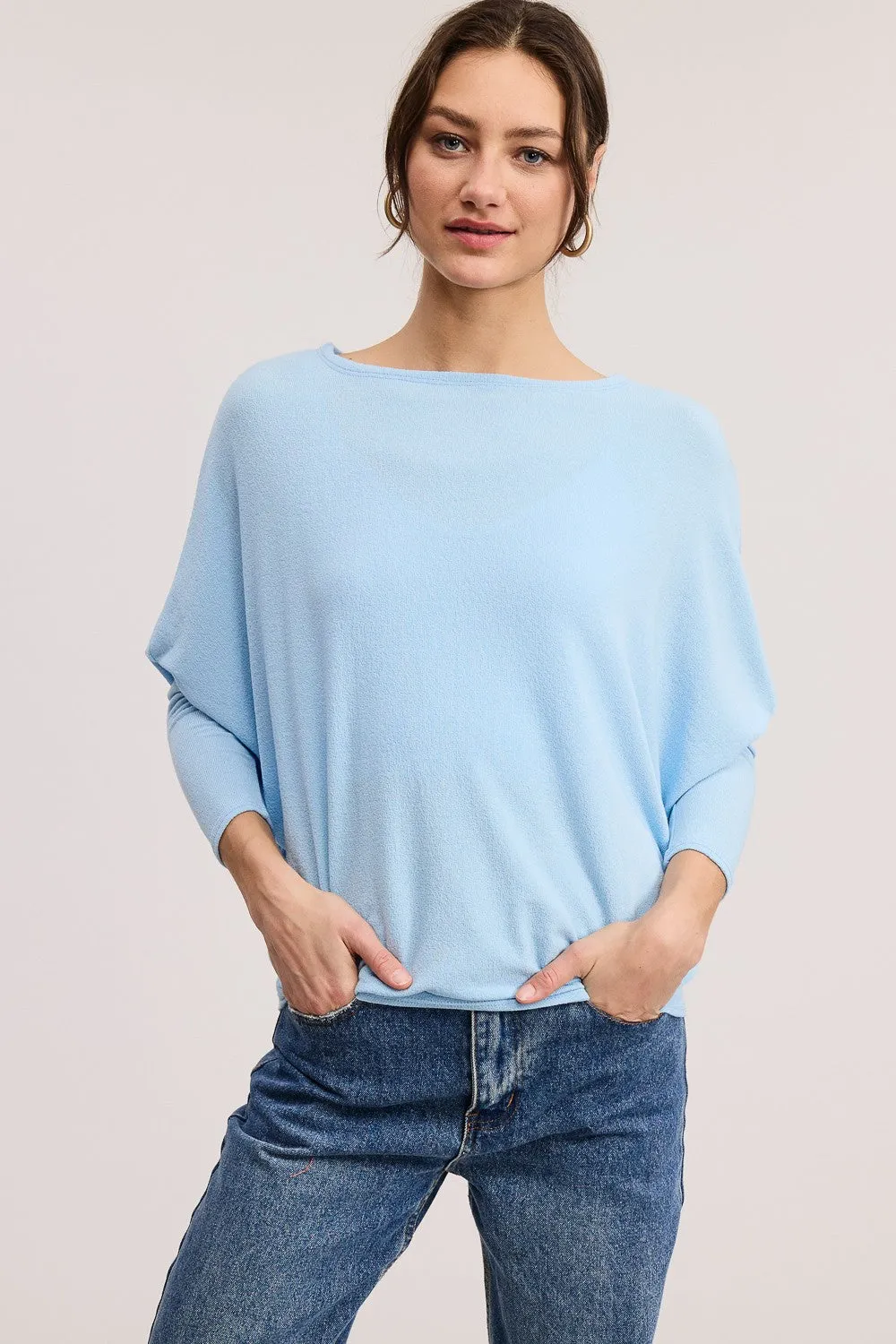 Textured Dolman Slv Comfy Tunic