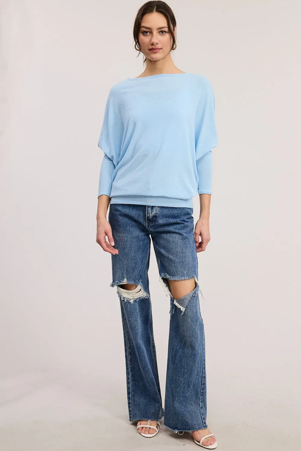 Textured Dolman Slv Comfy Tunic