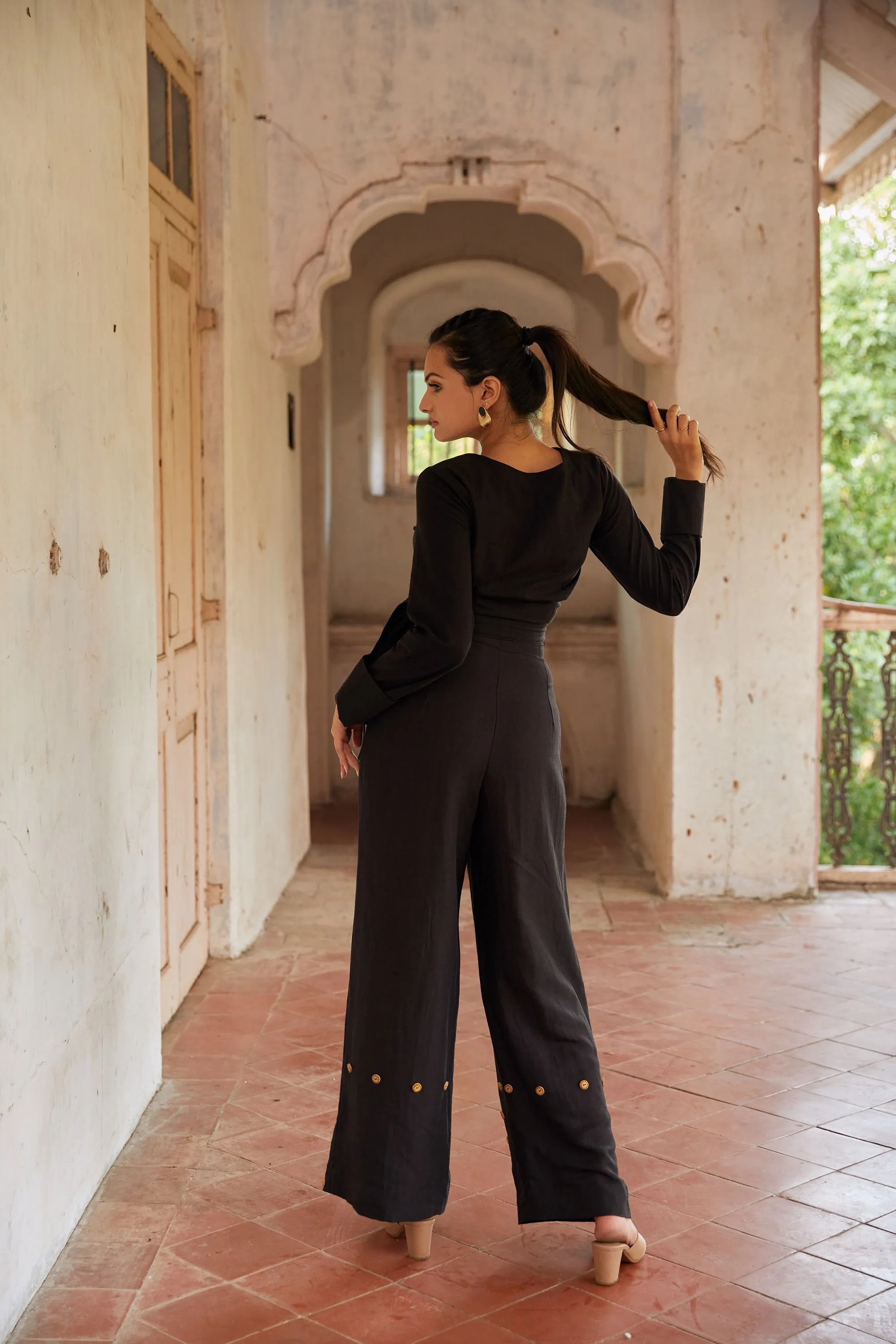 The Conscious Closet Black Perched Black Jumpsuit