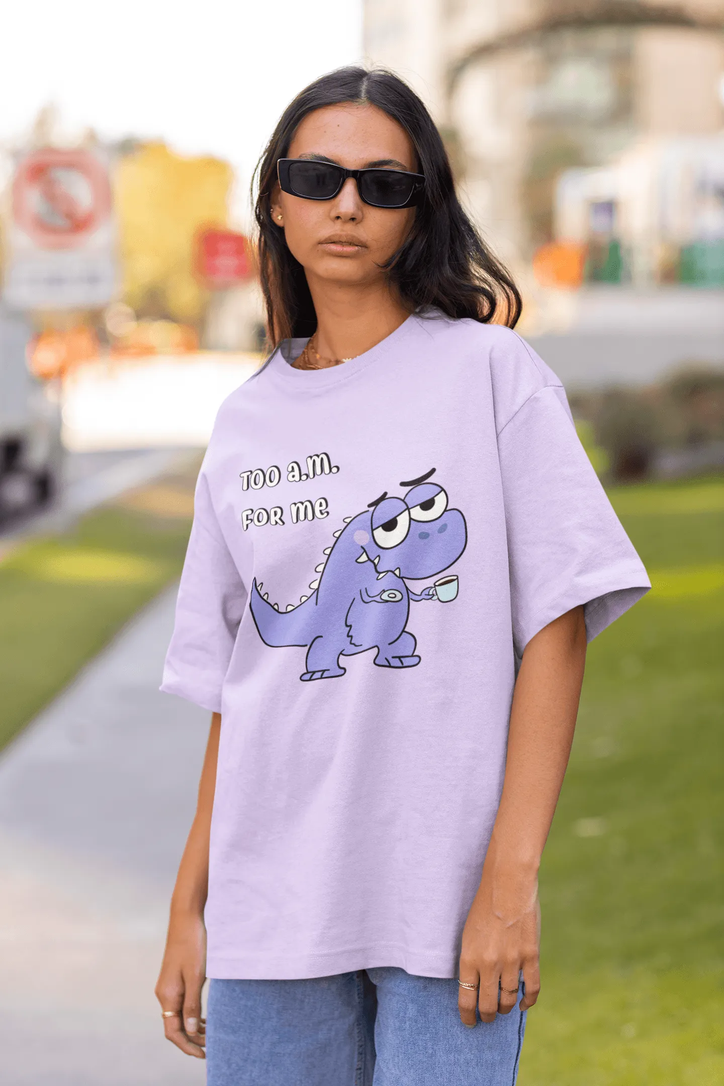 Too AM For Me T-Rex Oversized T-shirts - Unisex