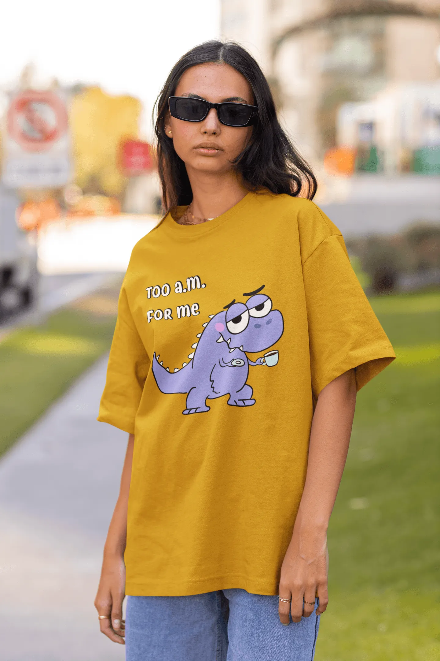 Too AM For Me T-Rex Oversized T-shirts - Unisex