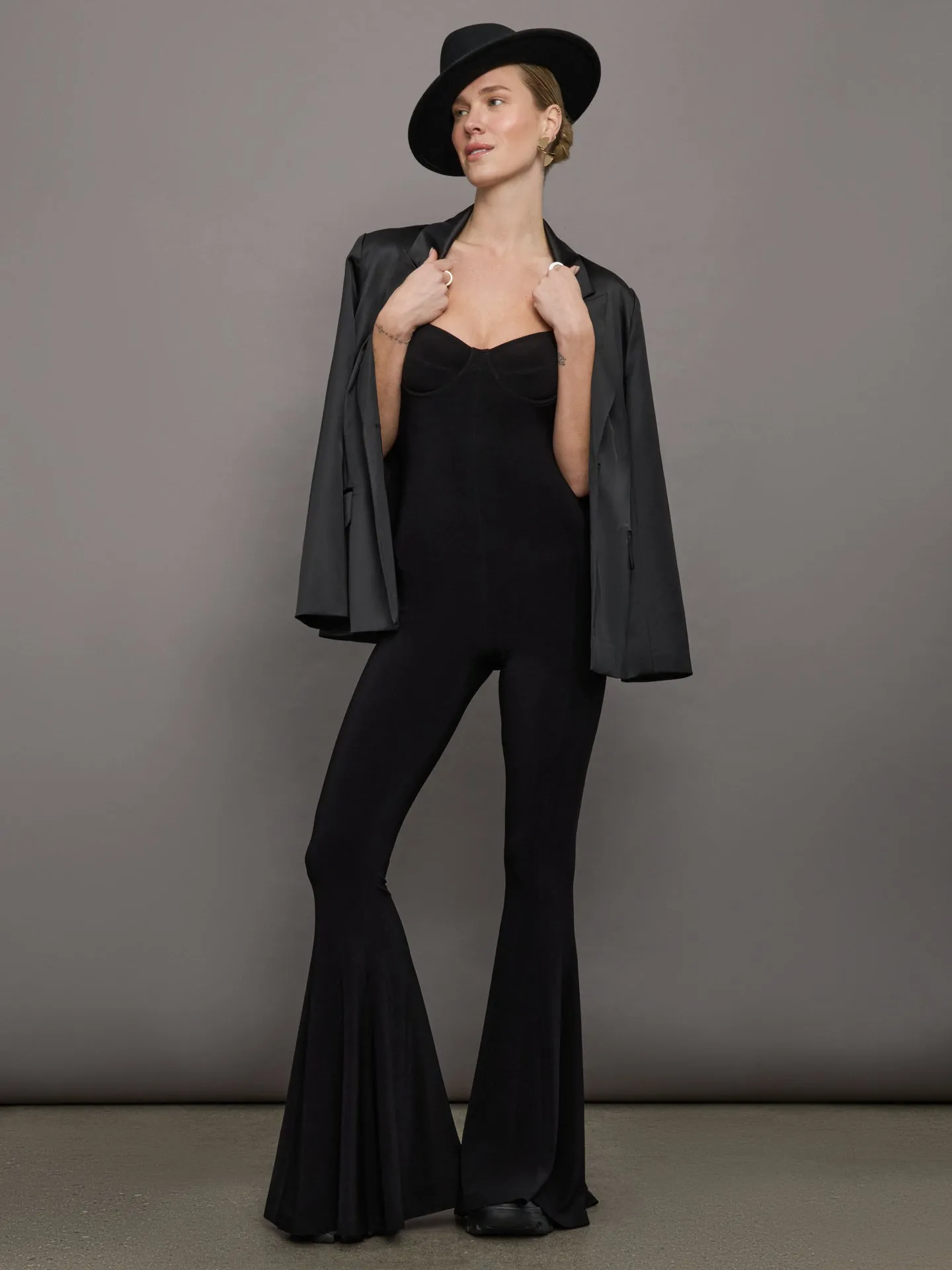 Underwire Fishtail Jumpsuit - Black
