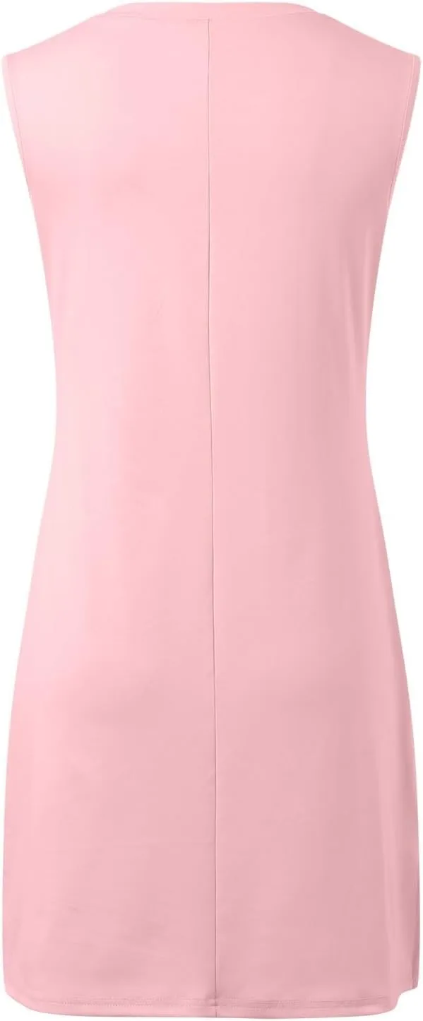 V-Neck Summer Casual Beach Dress for Women 2025 Vacation Women's Sleeveless Trendy Casual Sundress with Split