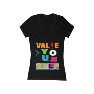 Value Yourself shirt Apparel Athletic Cute Lose Tops Oversize t shirt Funny Graphic Women's Jersey Short Sleeve