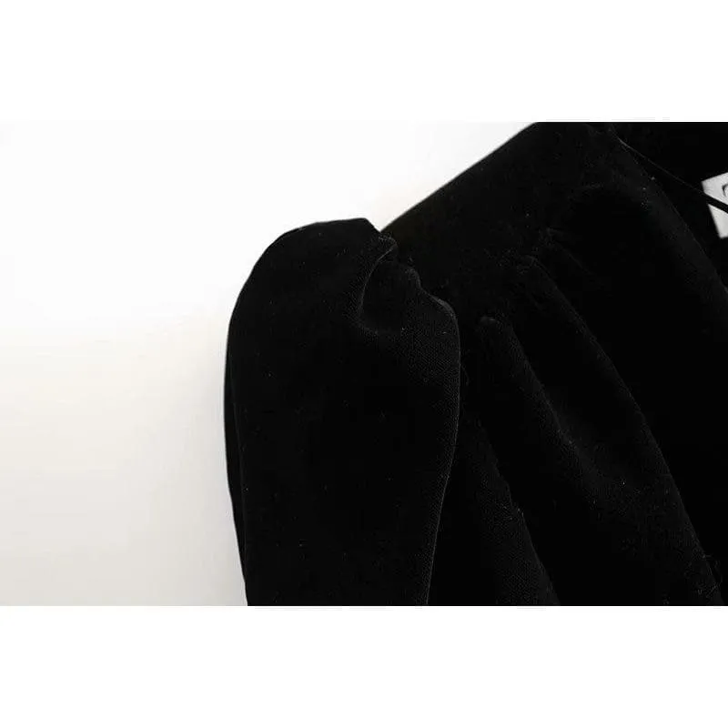 VELVET V-NECK COAT
