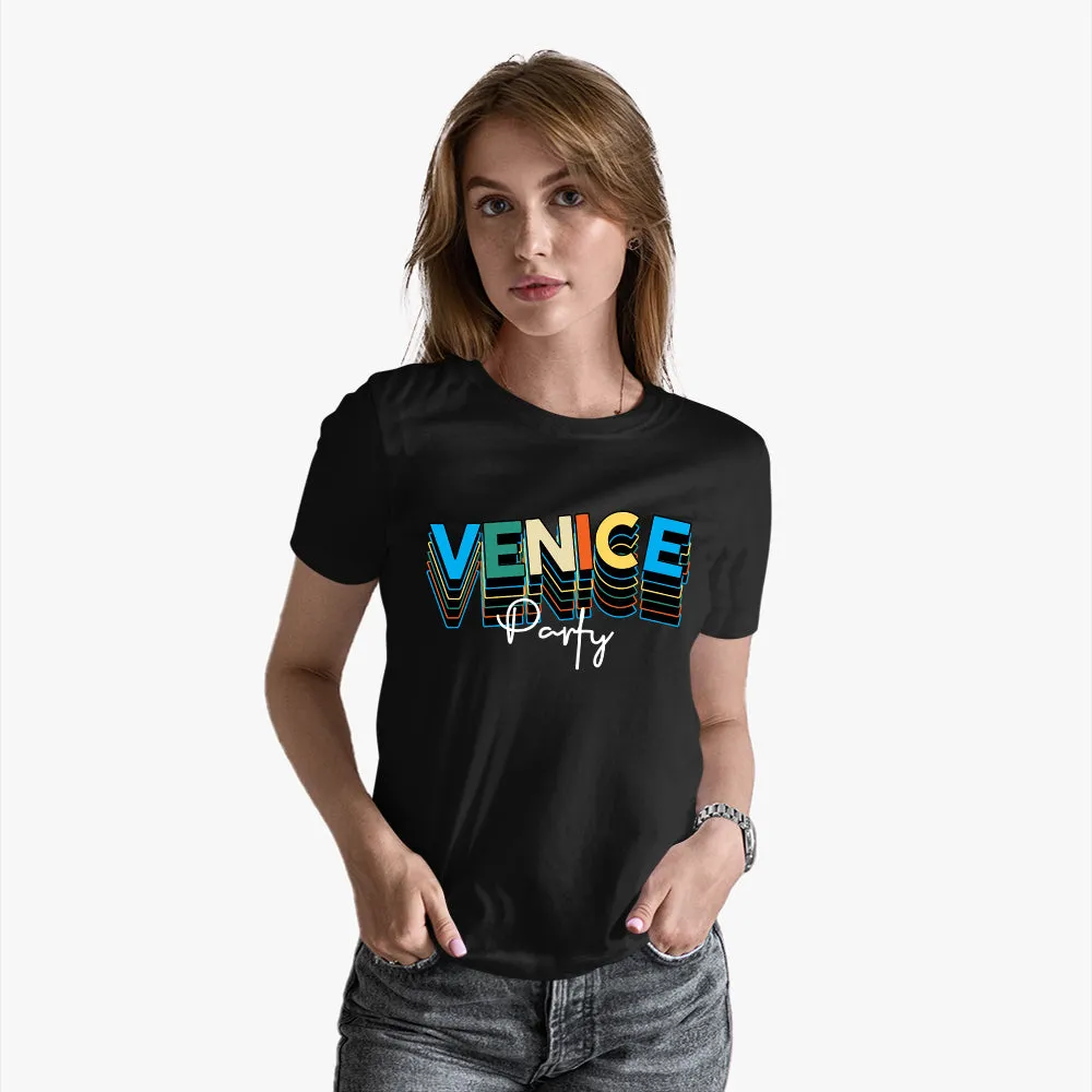 Venice Floral Printed T-shirt - Round neck t shirts for women