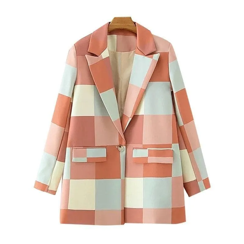 VINTAGE PLAID BLAZER COAT