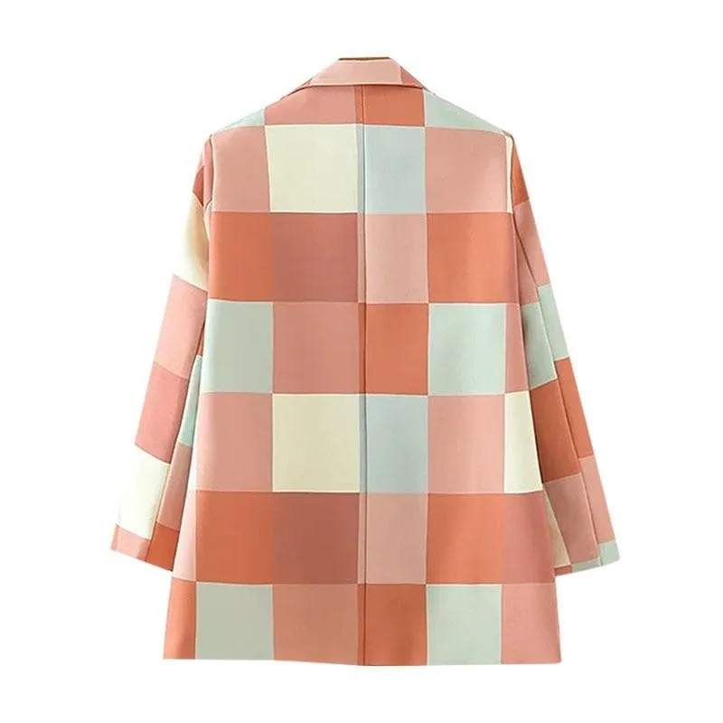 VINTAGE PLAID BLAZER COAT