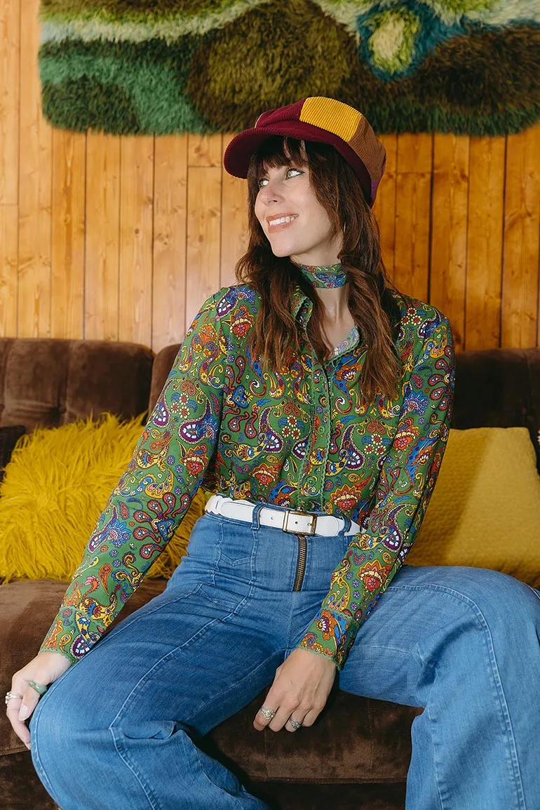 Viola Lee Green Paisley Blouse