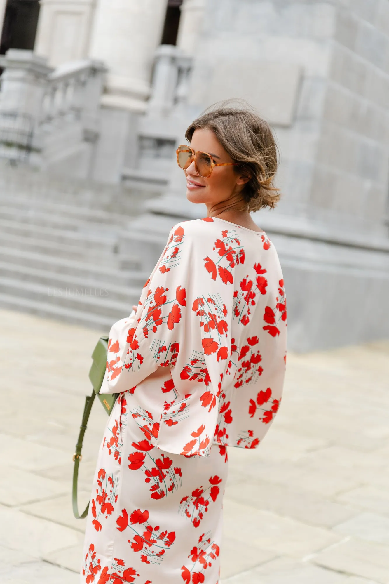 Viola printed blouse ecru