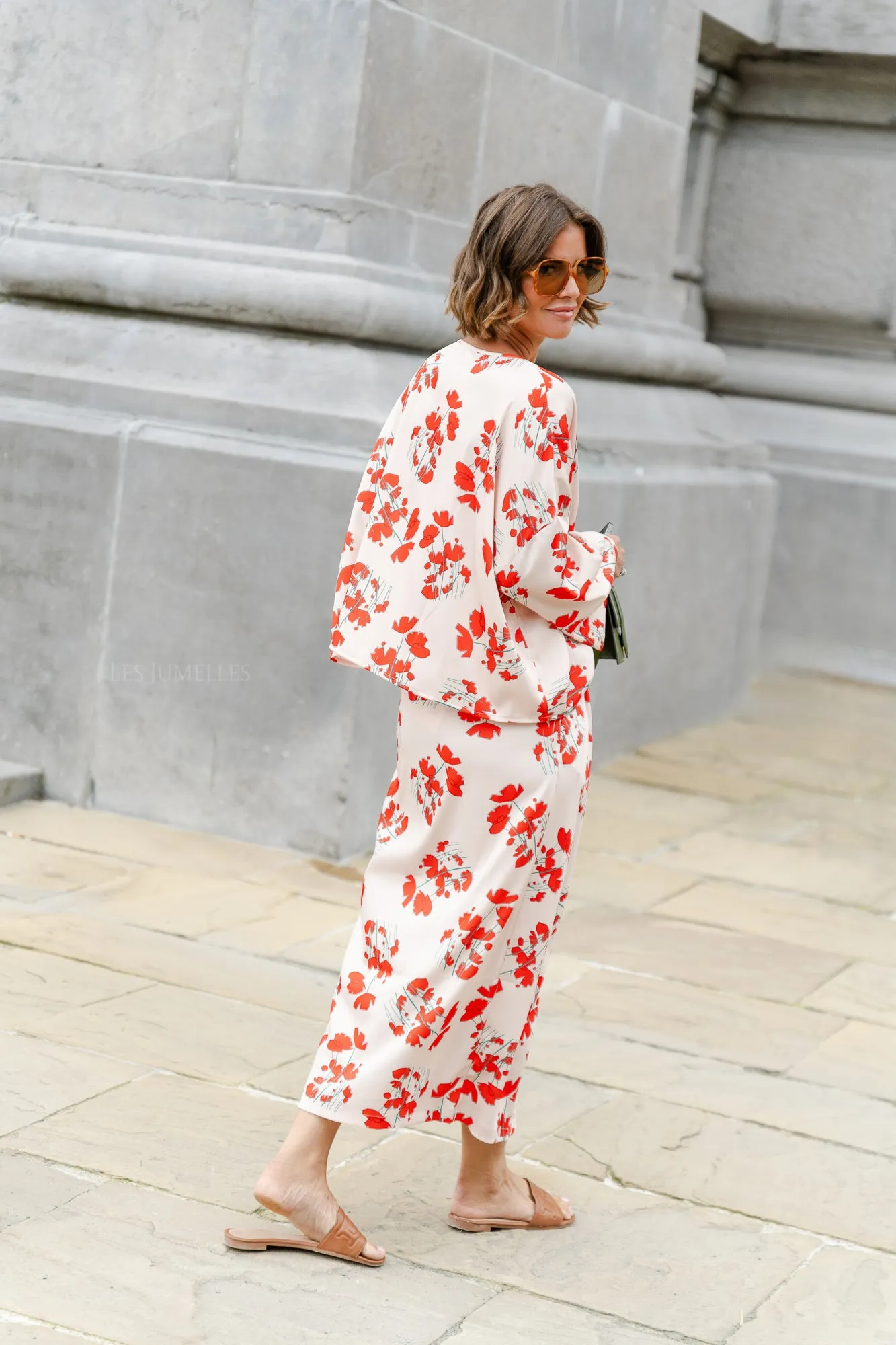 Viola printed blouse ecru