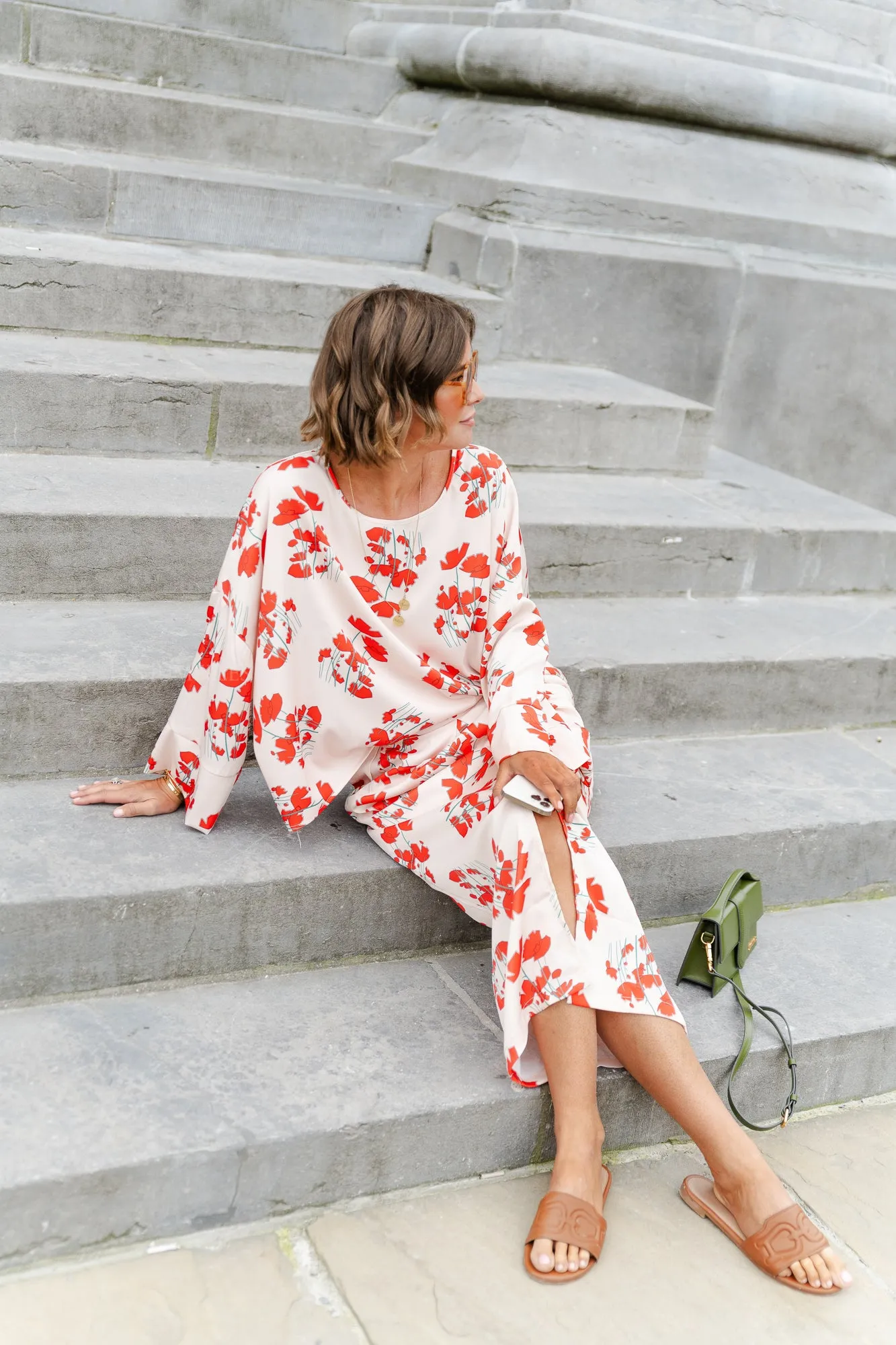 Viola printed blouse ecru