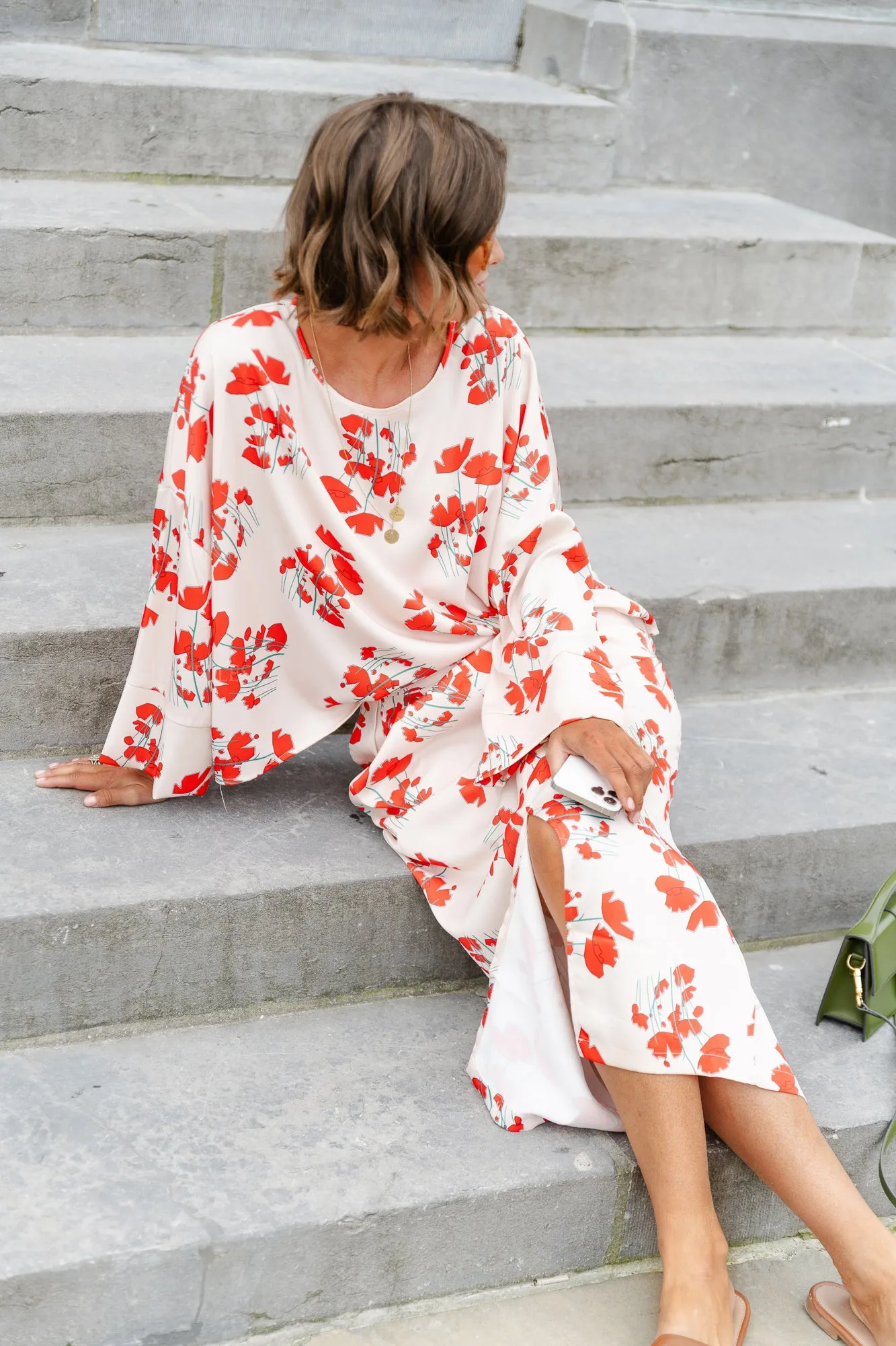 Viola printed blouse ecru